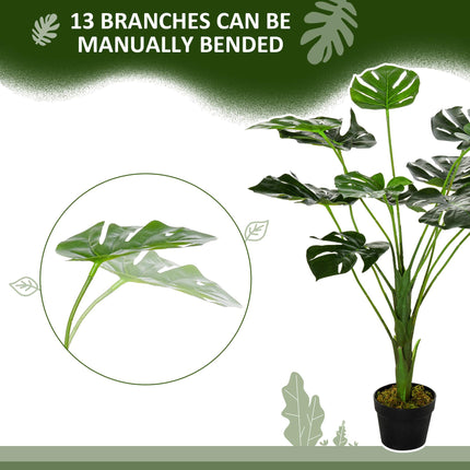 2 Pack Decorative Artificial Monstera Plants in Pot Fake Plants for Home Indoor