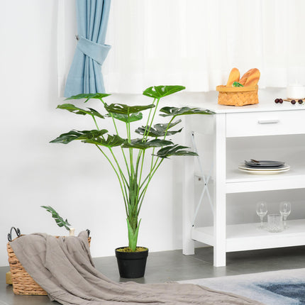 2 Pack Decorative Artificial Monstera Plants in Pot Fake Plants for Home Indoor