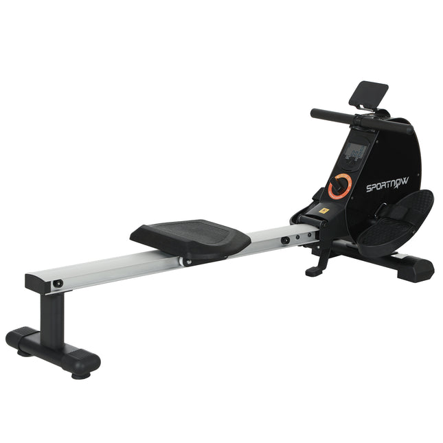 Folding Magnetic Rowing Machine, with 16-Level Adjustable Resistance, Black
