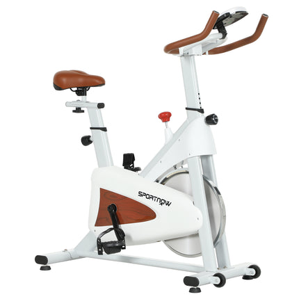 Quiet Stationary Exercise Bike with Adjustable Resistance, Seat, White