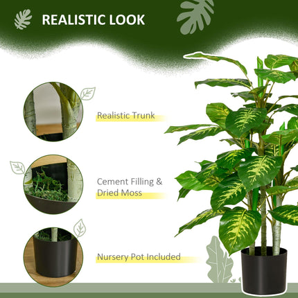 Set of 2 Artificial Evergreen Trees in Nursery Pots for Indoor Outdoor Décor - Green