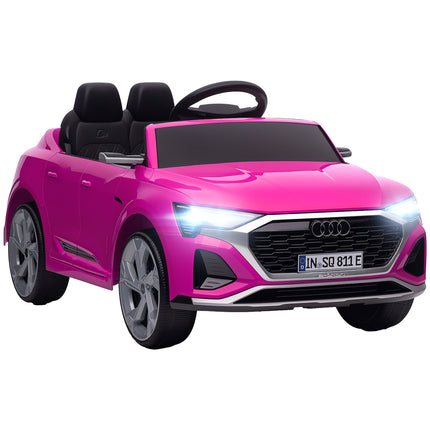 Audi Q8 e-tron Sportback Licensed 12V Ride-On Car with Remote, Suspension, Headlights, Music, Horn - Pink