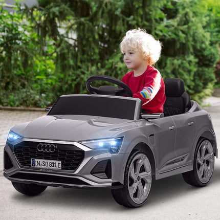 Audi Q8 e-tron Sportback 12V Ride On Car with Remote, Suspension, Headlights & Music - Grey