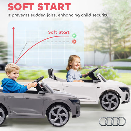 Audi Q8 e-tron Sportback 12V Ride On Car with Remote, Suspension, Headlights & Music - Grey