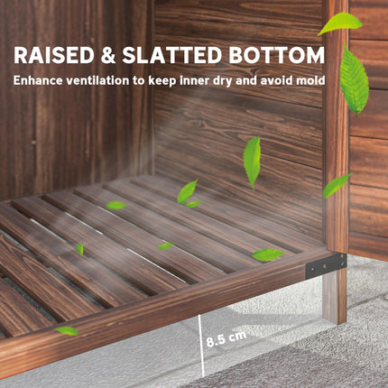 103.5 x 59 cm Wooden Garden Shed - Brown
