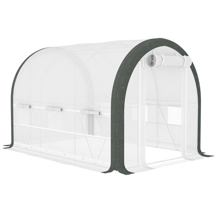 3 x 2m Walk-In Tunnel Greenhouse with Galvanised Steel Frame - White