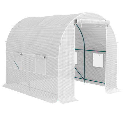 Polytunnel Greenhouse 245 x 200cm with Galvanised Steel Frame - White