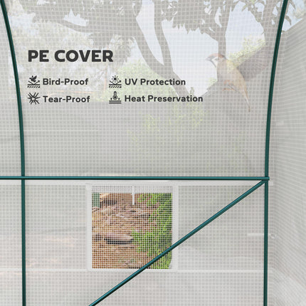 Polytunnel Greenhouse 245 x 200cm with Galvanised Steel Frame - White