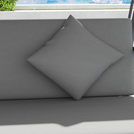 Outdoor 2-in-1 3-Seater Swing Chair Lounger with Convertible Bed and Canopy - Light Grey