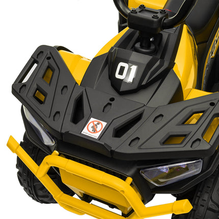 12V Kids Electric Ride-On ATV with Spring Suspension, Storage Basket, Forward & Backward - Yellow
