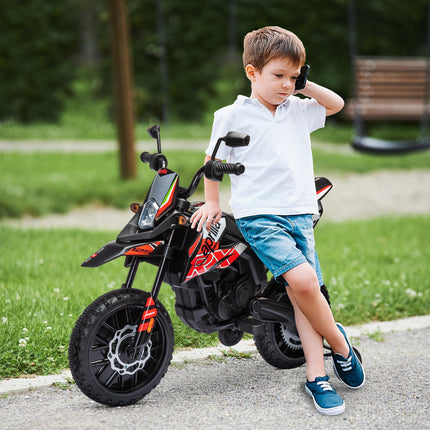 12V Aprilia Licensed Kids Motorbike with Training Wheels, LED Light, USB & Music - Red