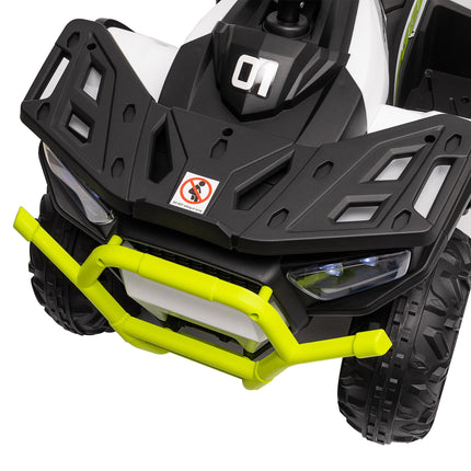 12V Kids Electric Ride-On ATV with Spring Suspension, Storage Basket, Forward & Backward - Green