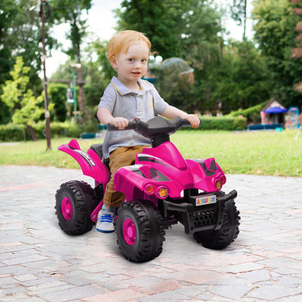 6V Kids Electric Quad Bike with Music and Forward Function for Ages 2-6 - Pink