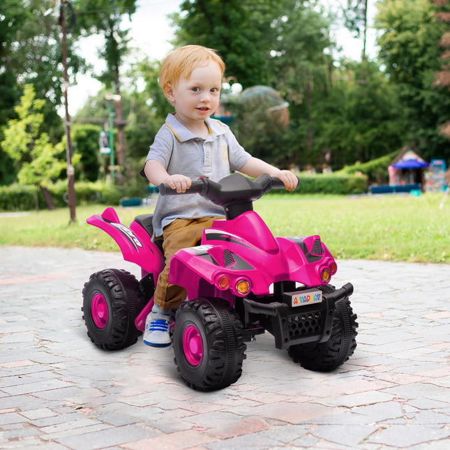 6V Kids Electric Quad Bike with Music and Forward Function for Ages 2-6 - Pink