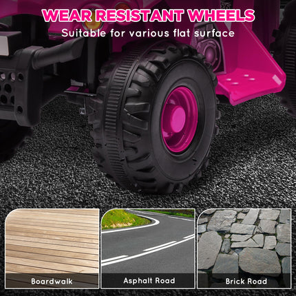 6V Kids Electric Quad Bike with Music and Forward Function for Ages 2-6 - Pink