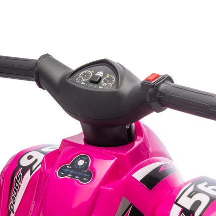 6V Kids Electric Quad Bike with Music and Forward Function for Ages 2-6 - Pink