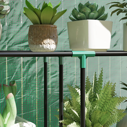 Three Shelf Steel Frame Greenhouse with Reinforced Plastic Cover 100x40x150cm - Green