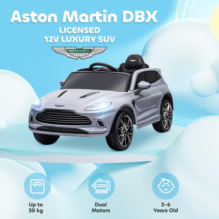 Aston Martin DBX Licensed Battery Powered Kids Electric Car, 12V Kids Ride on Ca