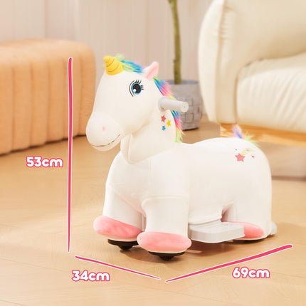 6V Electric Ride on Unicorn, Battery Powered Kids Ride on Animal Toy with Music,