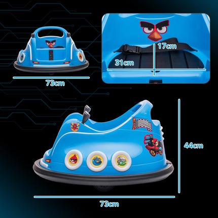 Angry Bird Licensed Waltzer Car, 12V Kids Bumper Car w/ Joysticks, Remote, Music