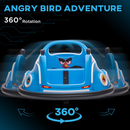 Angry Bird Licensed Waltzer Car, 12V Kids Bumper Car w/ Joysticks, Remote, Music