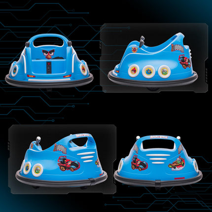 Angry Bird Licensed Waltzer Car, 12V Kids Bumper Car w/ Joysticks, Remote, Music