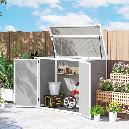 4.7 x 2.5FT Garden Shed, Lockable Outdoor Storage with Openable Lid, Small Shed