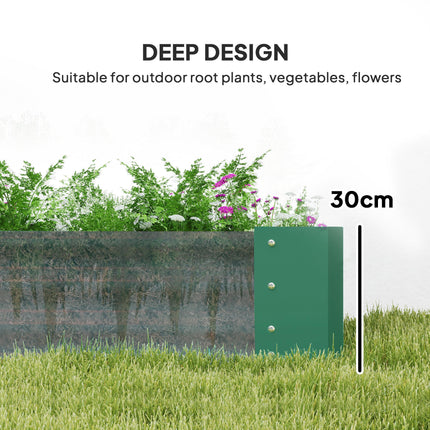 Galvanised Steel 180 x 90cm Vegetable Planter with Rust Resistance - Green