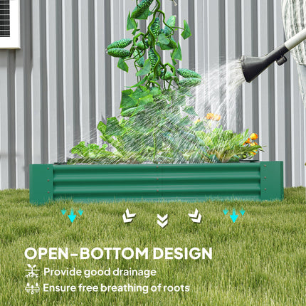 Galvanised Steel 180 x 90cm Vegetable Planter with Rust Resistance - Green