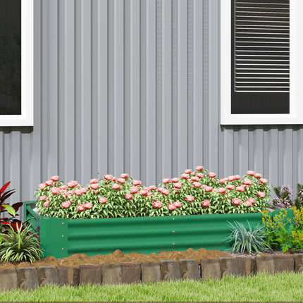 Galvanised Steel 180 x 90cm Vegetable Planter with Rust Resistance - Green