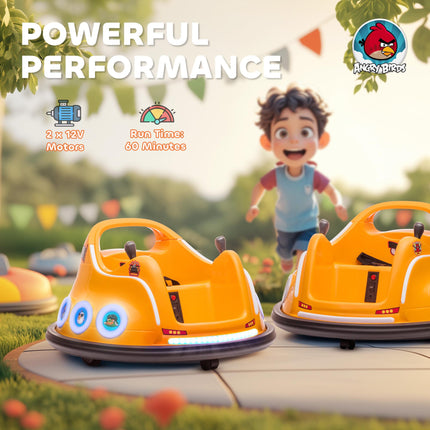 Angry Bird Licensed Waltzer Car, 12V Kids Bumper Car w/ Joysticks, Remote, Music