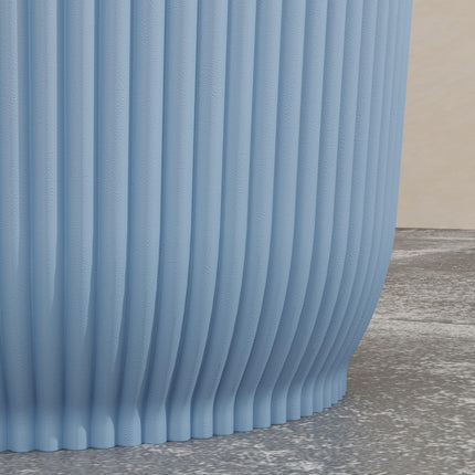 Set of 2 Durable Plastic Planters with Indented Texture 22cm - Blue