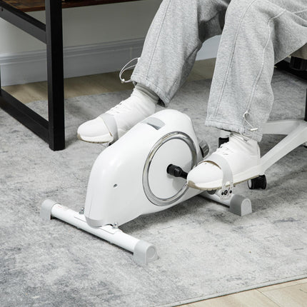Mini Exercise Bike with 8-Level Magnetic Resistance and LCD Display - White