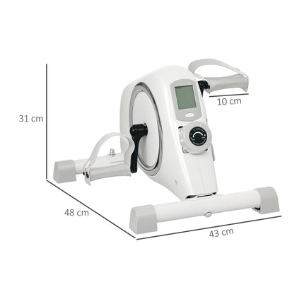 Mini Exercise Bike with 8-Level Magnetic Resistance and LCD Display - White