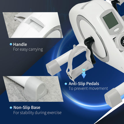 Mini Exercise Bike with 8-Level Magnetic Resistance and LCD Display - White