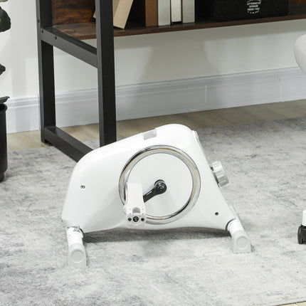 Mini Exercise Bike with 8-Level Magnetic Resistance and LCD Display - White