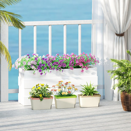Set of 3 Self Watering Plant Pots with Water Level Window - White