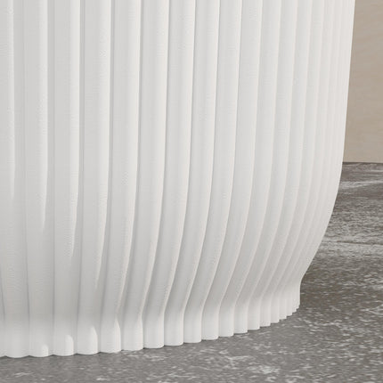 Set of 3 Durable Textured Plastic Plant Pots 22cm - White