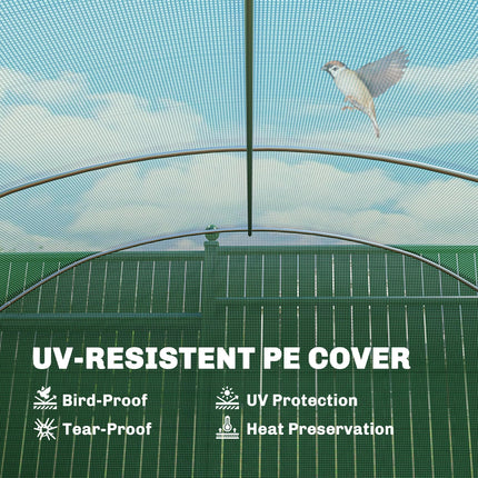 19 x 9.8ft Walk-In Polytunnel Greenhouse with 140gsm Cover - Green