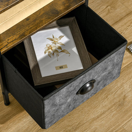 Set of 2 Bedside Table, Nightstand with Non-Woven Fabric Drawer, Side Table, End