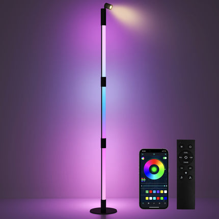LED Floor Lamp with Reading Light, 360¬∞ RGB Detachable Corner Floor Lamp with A