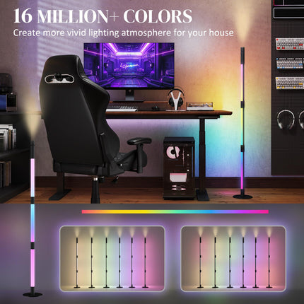 LED Floor Lamp with Reading Light, 360¬∞ RGB Detachable Corner Floor Lamp with A