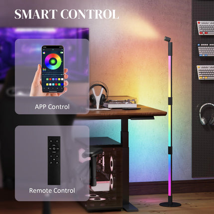 LED Floor Lamp with Reading Light, 360¬∞ RGB Detachable Corner Floor Lamp with A
