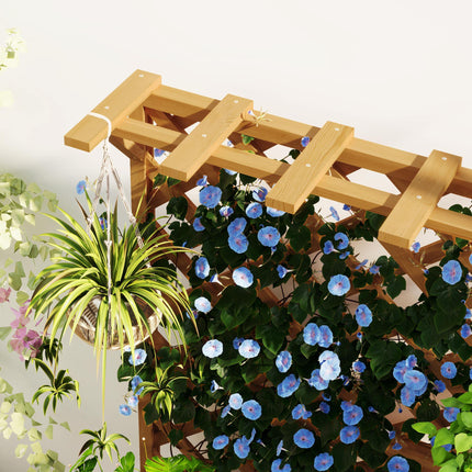 Freestanding Wooden Raised Planter with Trellis and Liner - Natural