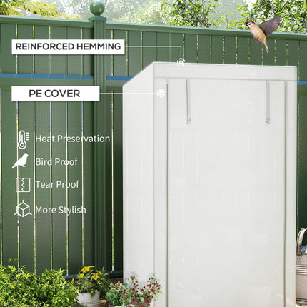 4 Tier Lean-To Mini Greenhouse with Reinforced PE Cover - Grey
