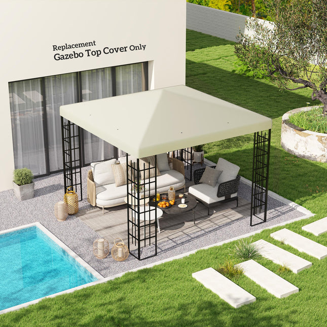 3x3m Gazebo Replacement Canopy for SKU 84C-303 - Cream Polyester