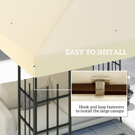 3x3m Gazebo Replacement Canopy for SKU 84C-303 - Cream Polyester