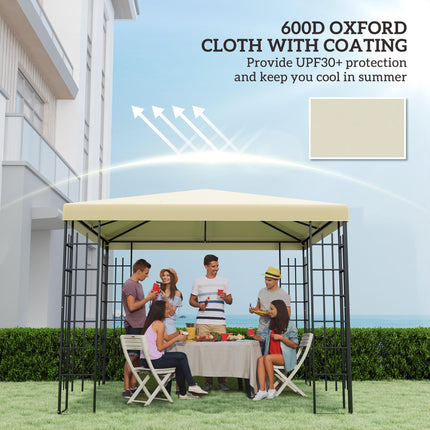 3x3m Gazebo Replacement Canopy for SKU 84C-303 - Cream Polyester
