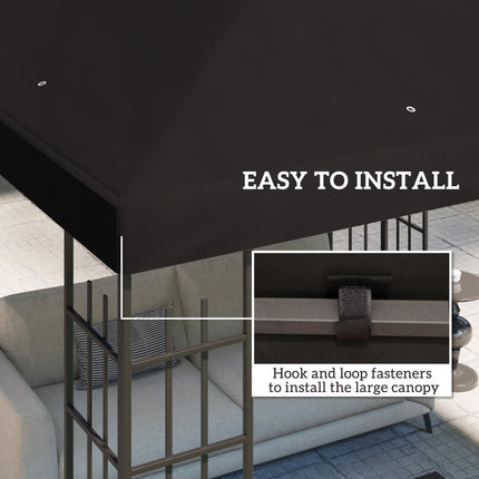 3 Piece 3x3m Gazebo Canopy Replacement with UPF30 - Black