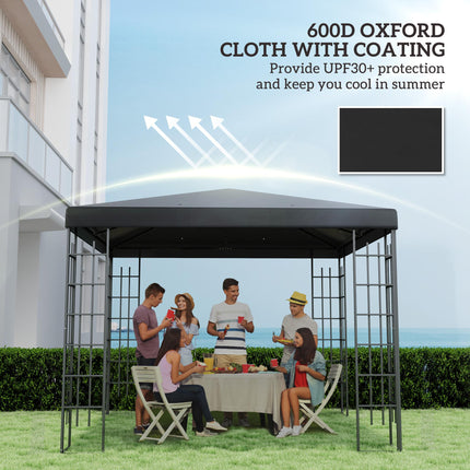 3 Piece 3x3m Gazebo Canopy Replacement with UPF30 - Black